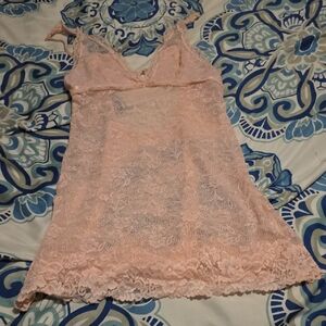 Lace Pink Sleeveless Dress